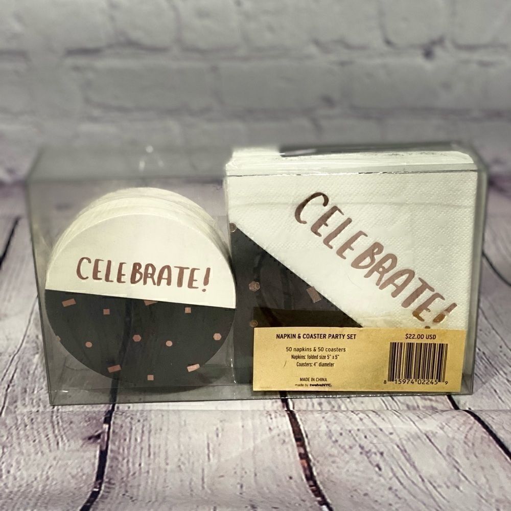 Napkin and Coaster Set Celebrate and Party